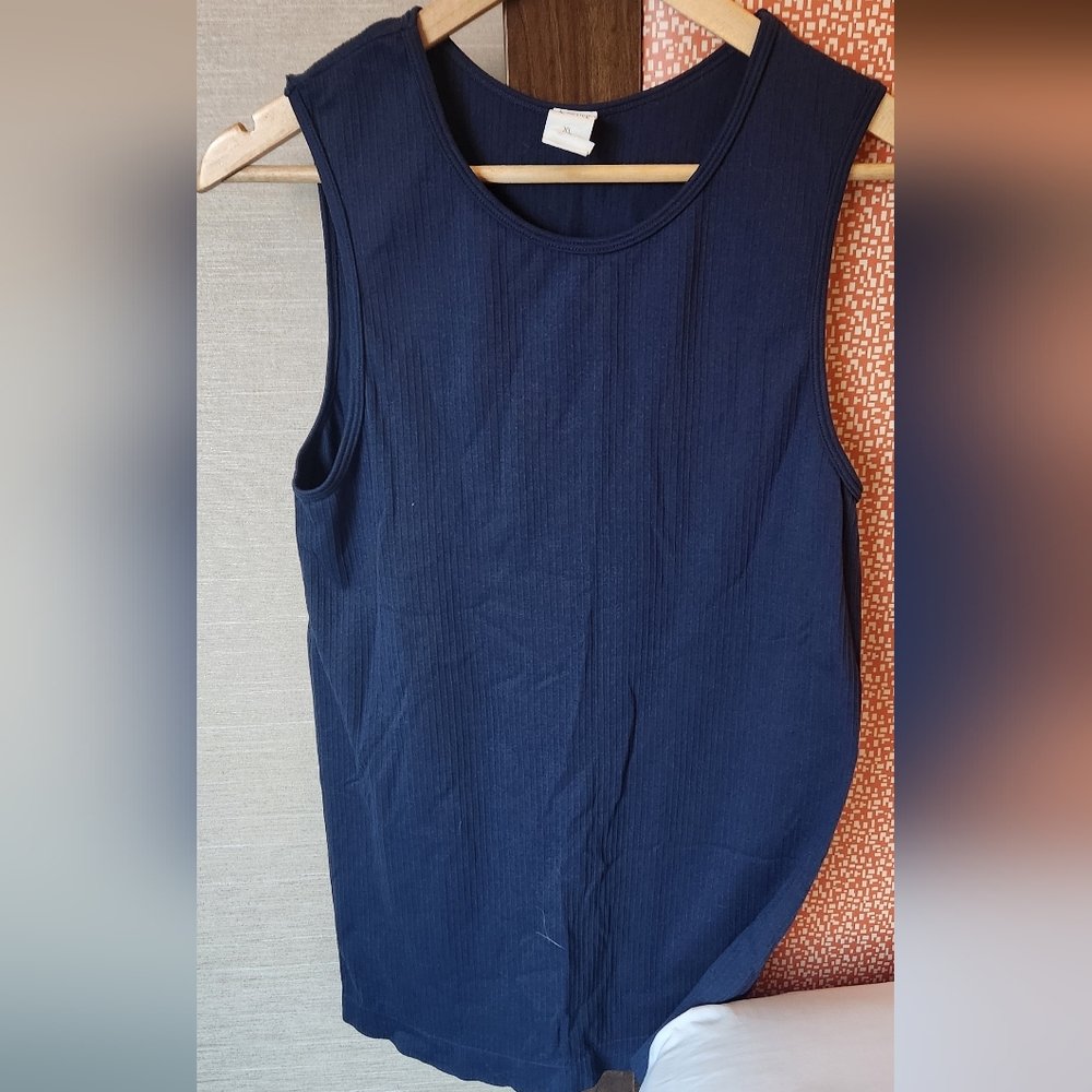 ZYIA Blue Parallel Tank Top Sleeveless Style
